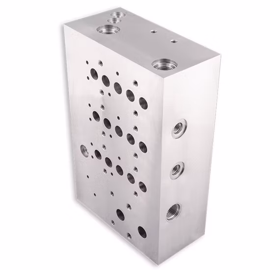 Custom CNC Machining Milling Aluminum Metal Hydraulic Air Manifold Control Valve Block